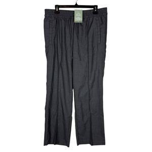 H&M Pants Mens‎ Large Gray High-Rise Pleated Flat Front Drawstring Waist Trendy